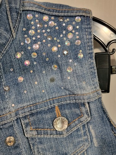 JUSTICE DENIM JACKET DESIGNS SZ 8 - Picture 2 of 4