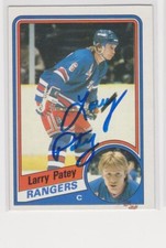 LARRY PATEY  NEW YORK RANGERS 1984-85 TOPPS #111  AUTOGRAPHED  CARD
