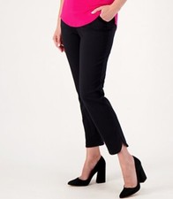 Isaac Mizrahi Live Petite Elements 24/7 Stretch Knit Straight Pants Black PXXS