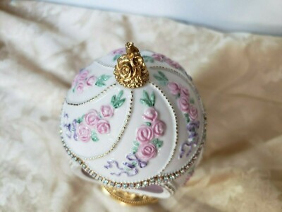 【希少】FRANKLIN PORCELAIN 花の妖精 磁器製ベルコレクション Franklin Mint House of Faberge Porcelain Musical Carousel Egg 24k