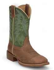 Men's 12 D Justin FN7110 Big Bucks Vibram Ortholite Square Toe Cowboy Boots