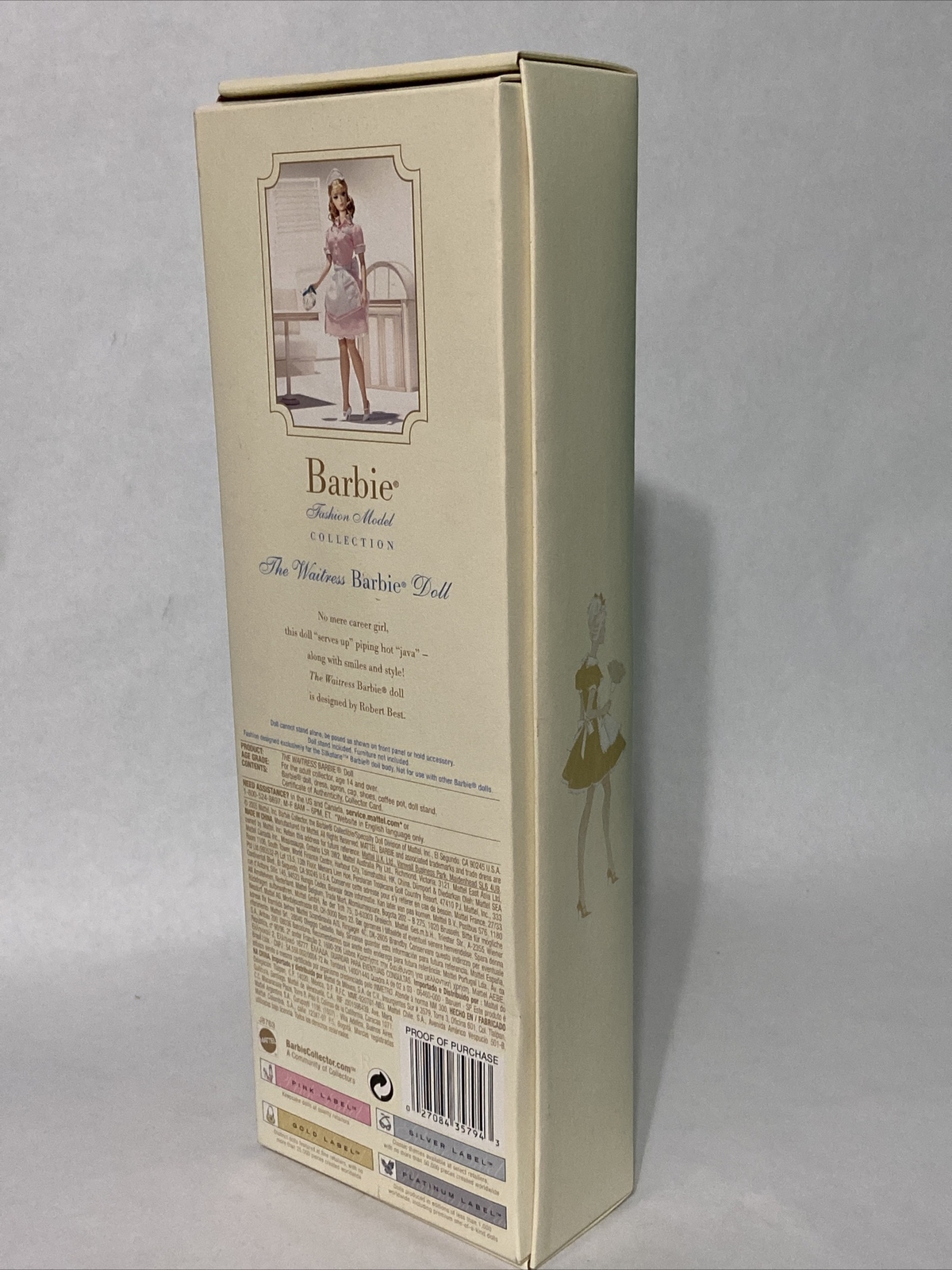 Кукла Barbie the Waitress 2006 Bfmc Silkstone Gold Label Doll Diner UNIFORM_J8763_NRFB — фото 7