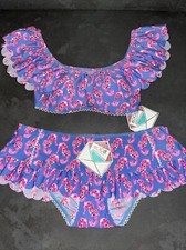 Ladies Pink Lilac Seahorse Floozie Frost French Bikini Size 10 Bottoms 8 Top New