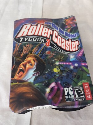 roller coaster tycoon 3 Lenticular Box PC Edition First Edition RARE Book Disc