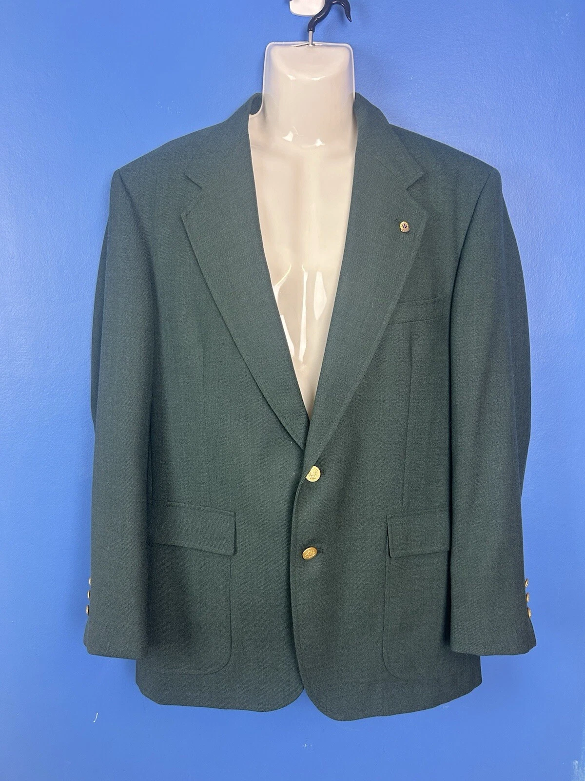 Vintage Stafford Green blazer with probus pin 42R