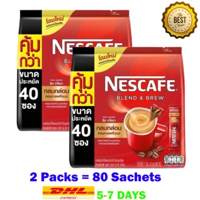 80 Sachets NESCAFE Blend & Brew Rich Aroma 3in1 Coffee Classic Medium Roast 17g