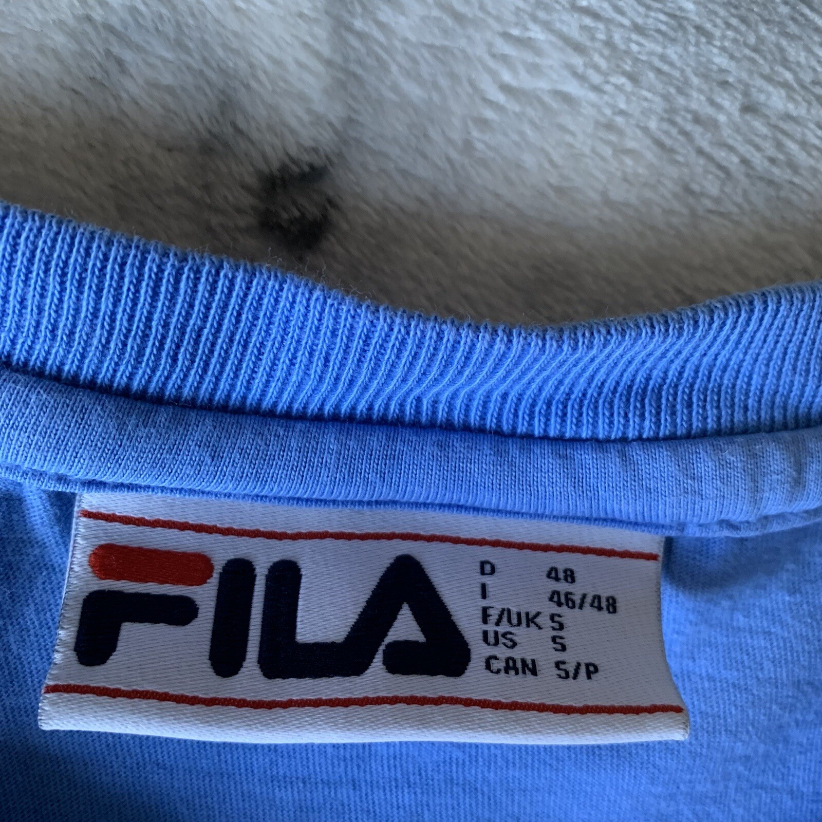T shirt maglietta FILA classica uomo blu spell out girocollo manica corta S