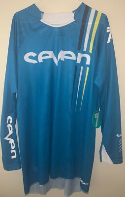 Seven Racing Rival Flow Air Jersey Motocross Strike Blue Adult Size XXL 2XL *NEW