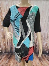 SIZE 8 STYLE & CO Multi Colored Mid Sleeve Dress INVPV1322