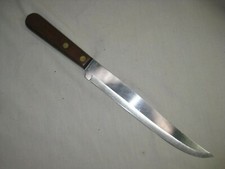 Cuchillo cortador de acero inoxidable vintage BOKER TREE BRAND mango de madera tallador cubiertos