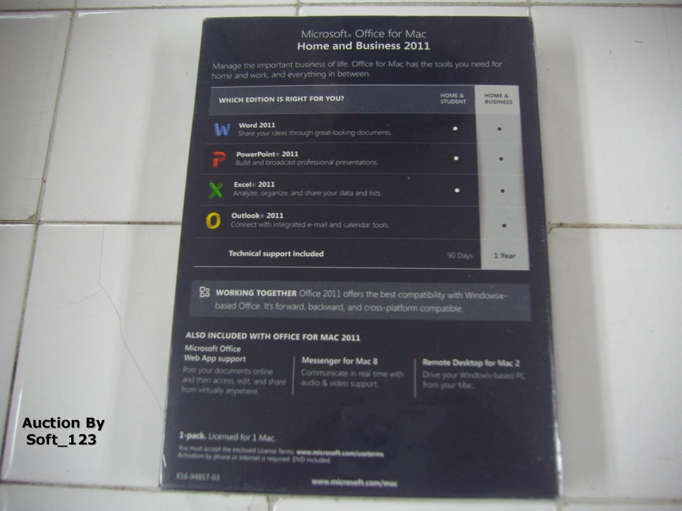 MS Microsoft Office MAC 2011 Home and Business Full Retail English DVD =SEALED= - Image 3 of 4