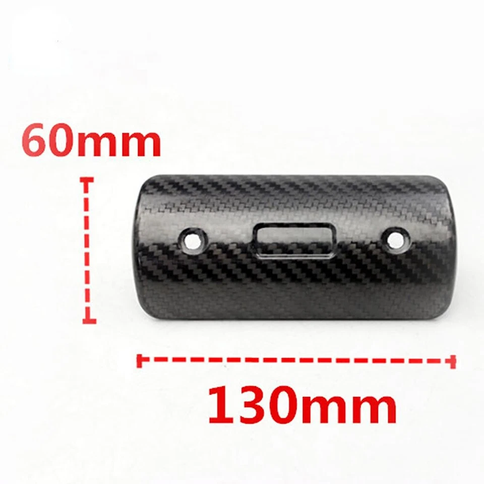 Universal Motorcycle Carbon Fiber Exhaust Pipe Protection Heat Shield Cover - Image 2 of 3