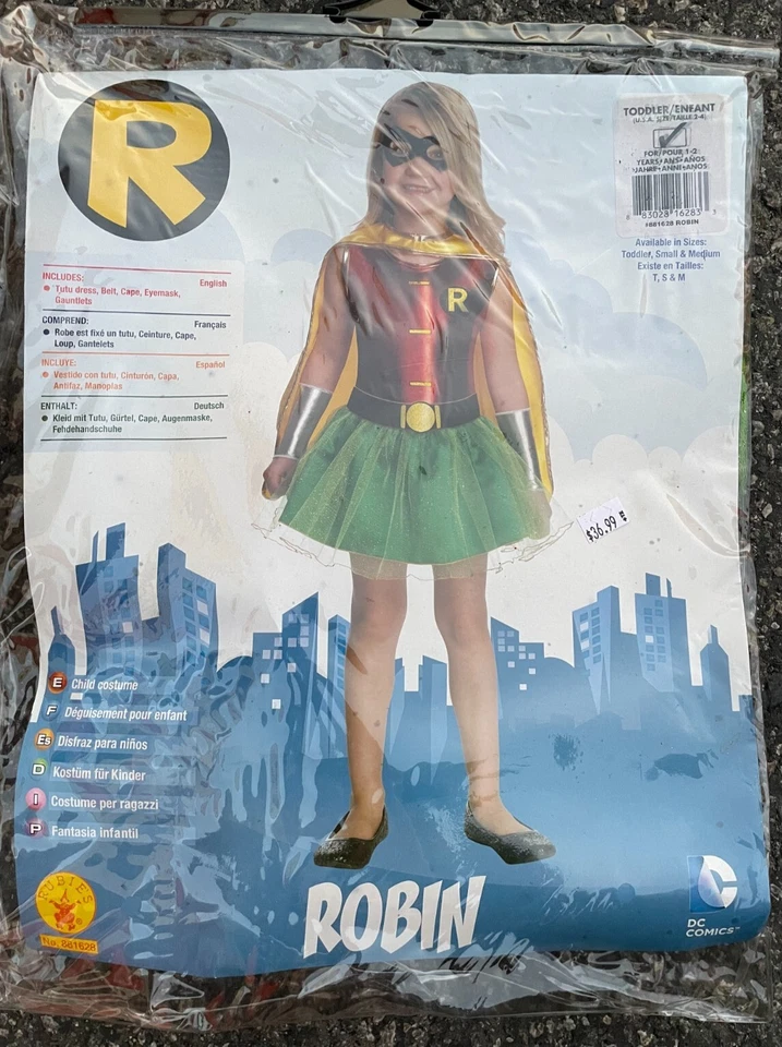 Disfraz de superhéroe para niñas CON capa y máscara, talla niño pequeño (2-4), TOTALMENTE NUEVO Foto 2 de 4