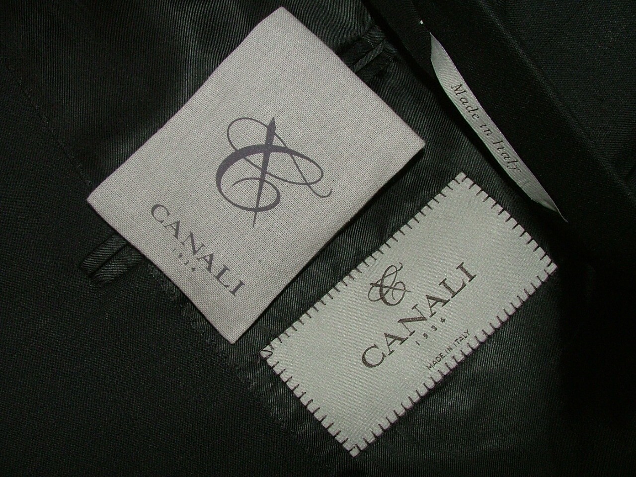NEW WT CANALI BLAZER SIZE 44 L 54 100percent WOOL MADE IN ITALY BLACK SOLID #460 image 5
