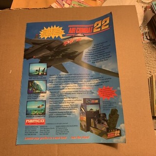 original 1995  11-8” 1995 Air Combat 22 Namco Arcade Video GAME FLYER AD