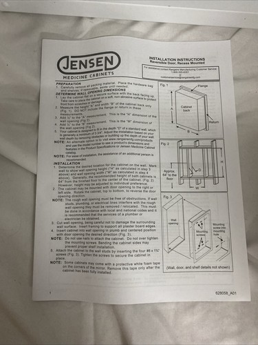 Jensen B7733 Focus 16" x 26" Recessed Medicine Cabinet with Mirror Door - 第 5/6 張圖片