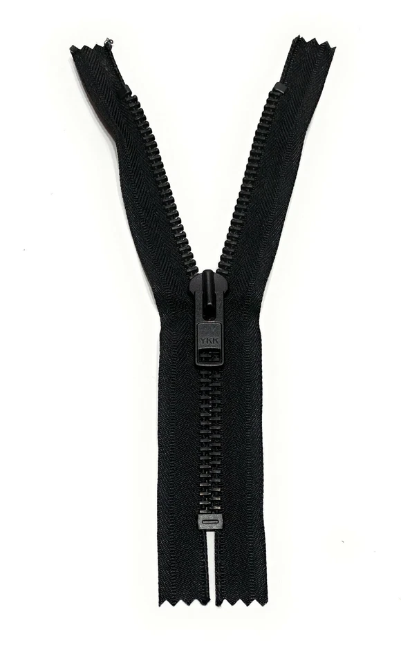 Lote de 50 cremalleras YKK tamaño #10 negras de metal de alta resistencia de 8 pulgadas hechas en EE. UU. Foto 4 de 4