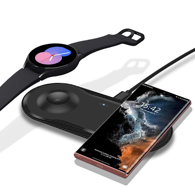 2in1 Kabelloses Ladegerät Handys & Uhren-Ladepad für Samsung S25 Galaxy Watch 7