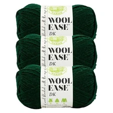 (3 Pack) Lion Brand Yarn 636-131 Wool-Ease DK Yarn, Forest Green