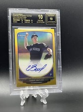 2013 Bowman Chrome Eddie Butler Gold Refractor Autograph /50 BLACK LABEL BGS 10