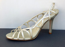 STEVE MADDEN DANZEL PALE GOLD SANDALS HEELS sz 7.5 NEW 100 AUTHENTIC