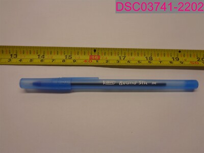60 Pcs. BIC Round Stic GSM609 13161 Blue Ink Pen Medium Point