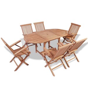vidaXL Massivholz 7tlg Garten-Essgruppe B-Ware Sitzgruppe ...