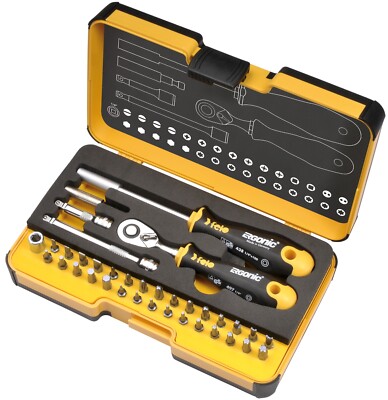 Felo - ''R-GO 36'' - Tool Set 1/4'' with ERGONIC Ratchet, Bits and Accessories