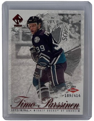 Timo Parssinen 2001-02 Pacific Private Stock Red Parallel Rookie /414 Ducks #112