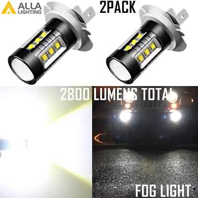 Alla Lighting H7 16-LED 80W-Chip High Power Cornering Light Bulbs Lamps White,2x