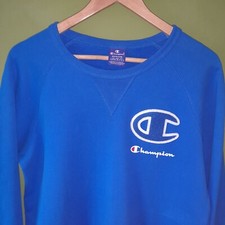 Champion Sweatshirt Jumper Blue Woman's Size M Logo