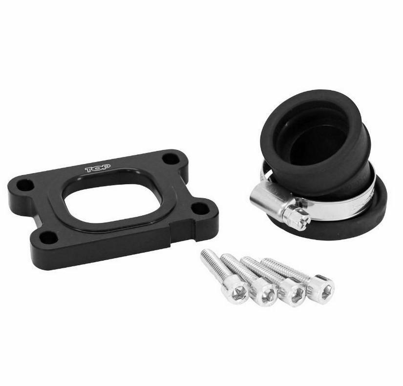 Pipe admission tpr racing 360° orientable pour carburateur Mikuni TM 24 sur mécaboite AM6 Derbi 50cc