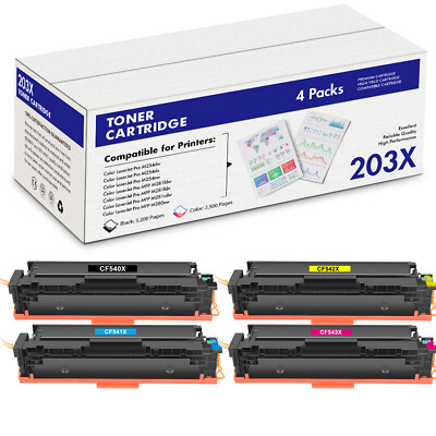 4 XXL Toner für HP 203X CF540X HP Color Laserjet Pro MFP M281fdw MFP M281fdn 