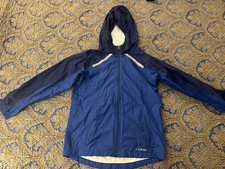 LL Bean Kids Trail Model Rain Jacket Colorblock Size 14/16