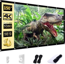 AAJK Projector Screen 150 inch, Washable 16:9 Foldable 150"