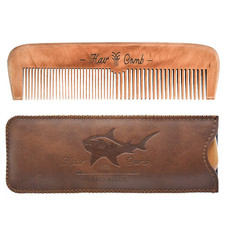 Wooden Hair Combs for Men,Men'S Wood Beard Comb with Leather Travel Case,Mens Co