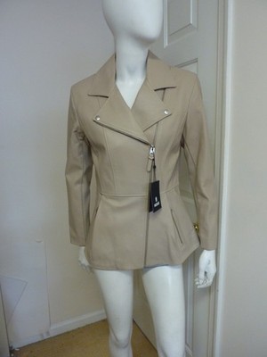 MACKAGE Day Leather Jacket in Beige  Size:M   $1090 NWT