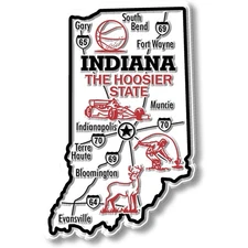 Indiana Giant State Magnet by Classic Magnets, 2.5" 3.9"