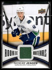 2013-14 Upper Deck Rookie Materials Nicklas Jensen Vancouver Canucks #RM-NJ
