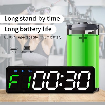 Protable LED Intervall Timer Multi Szenen USB Aufladbar Countdown/Up Clock
