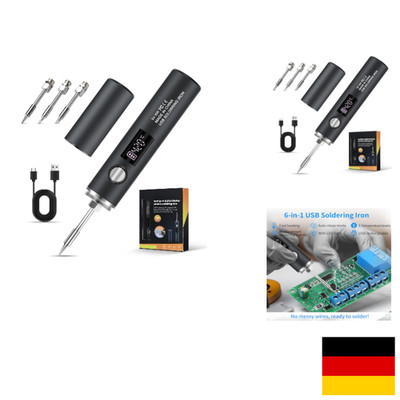 diymore Akku Lötkolben Set, USB Kabelloses Lötkolben, 5 Gänge Temperatur