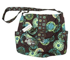 LONGABERGER Sisters Emily Ruffle QUITED Cotton Tote Bag  Coin/ID Purse