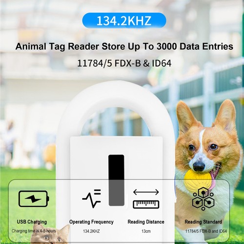 Pet Microchip Scanner fdx-b/ID64 Universal with Backlit Display Holds ...
