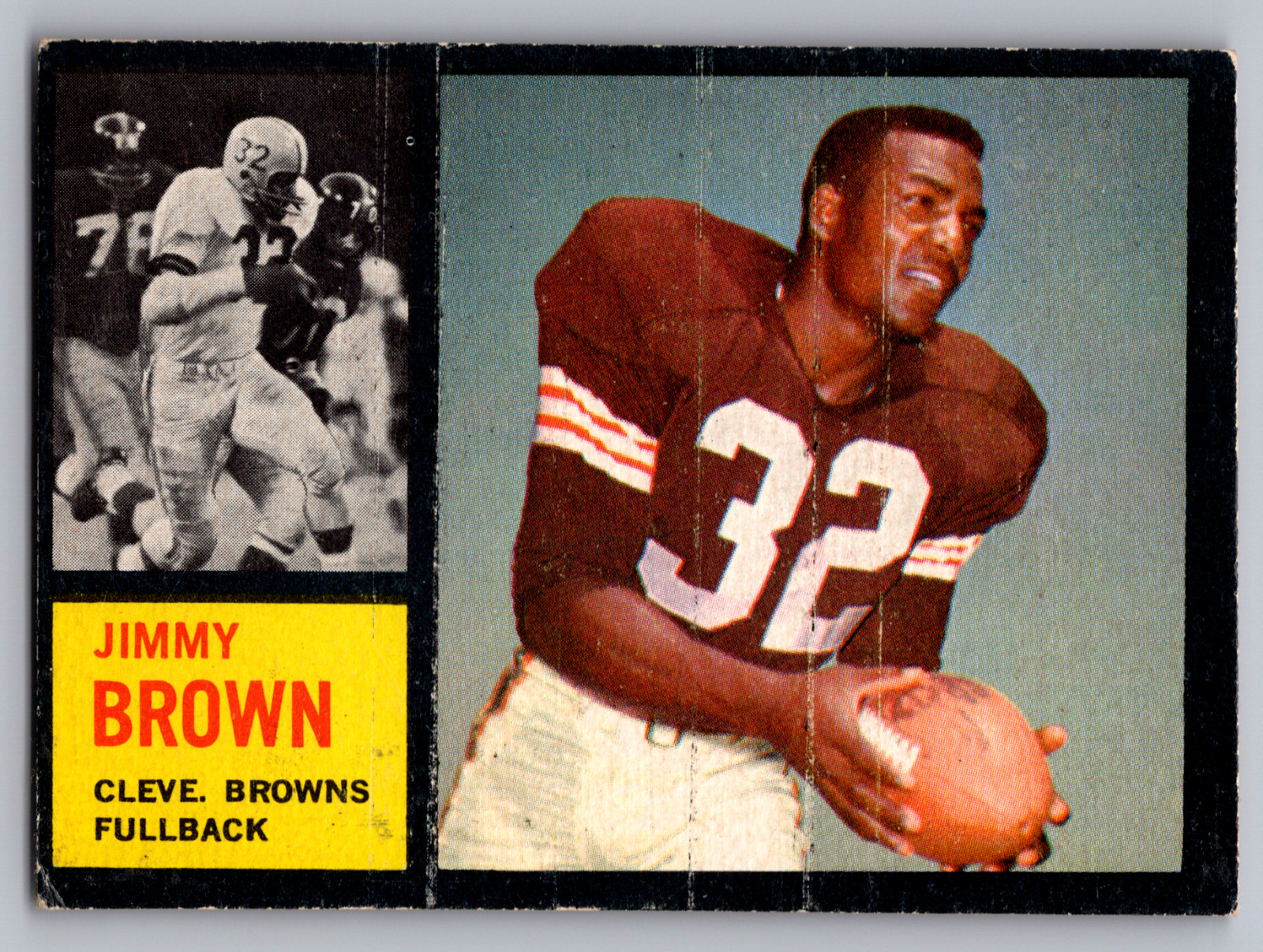 Jim Brown #28 Football Cards 1962 Topps trading card — raw and PSA graded price guide