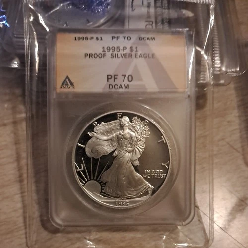 1995 P Proof $1 American Silver Eagle Dollar ANACS PF70 DCAM   MORE @MY PAGE