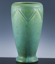 VERY FINE 1912 ARTS & CRAFTS PERIOD ROOKWOOD 1779 CARVED GREEN ART POTTERY VASE