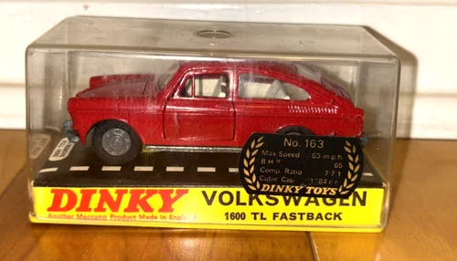 Vintage DINKY VOLKSWAGEN 1600 TL FASTBACK Diecast Car 163 Meccano Mint in Box