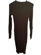 H&M Black Long-Sleeve Bodycon Midi Dress