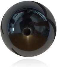 Hematite Natural 7mm Half Drilled Round Bead