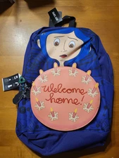 Coraline Welcome Home Pink Cake Candles Blue Purple Backpack Bookbag Bioworld